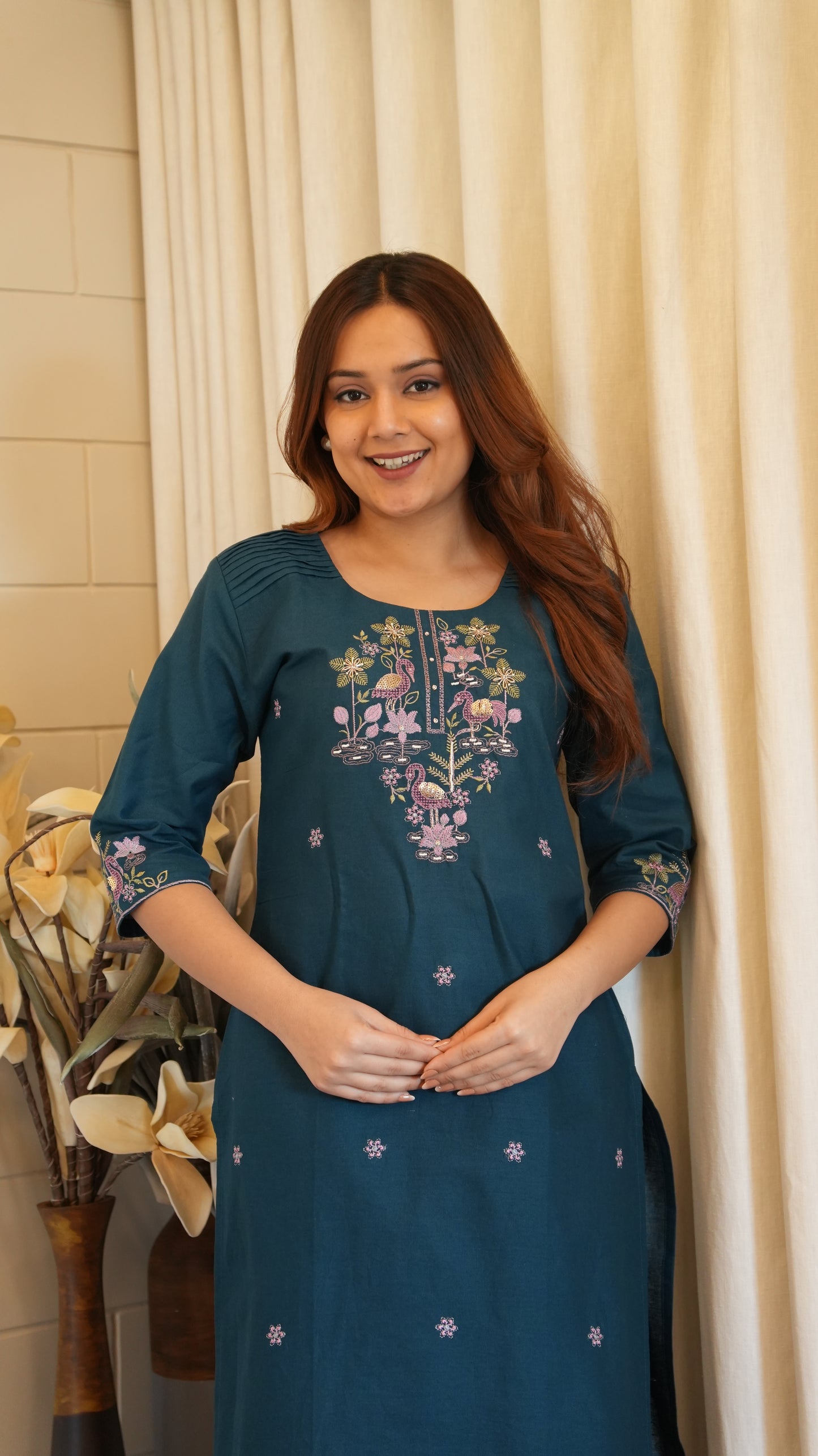 COTTON EMBROIDERY KURTA SET