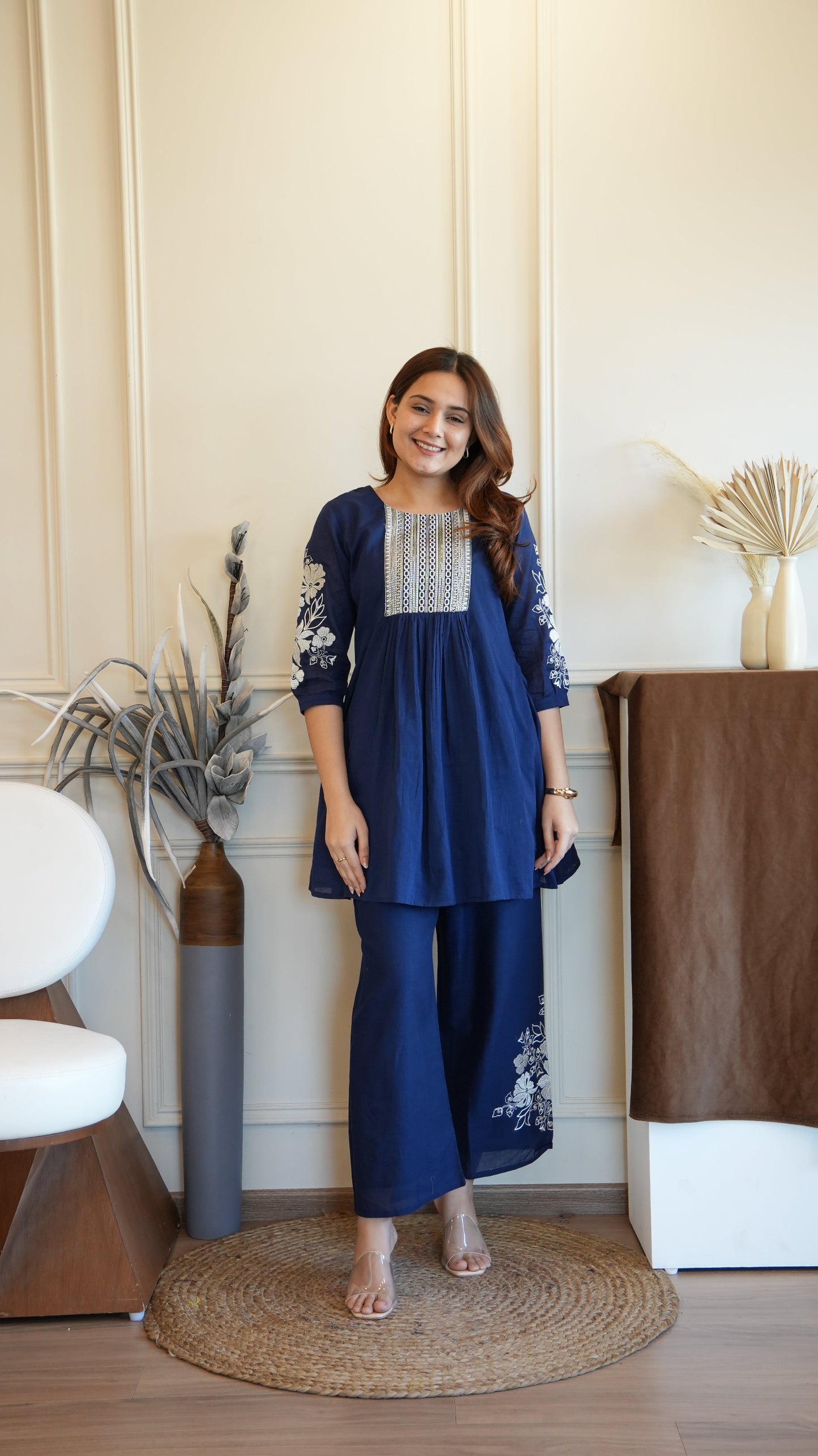NAVY BLUE COTTON COORD SET