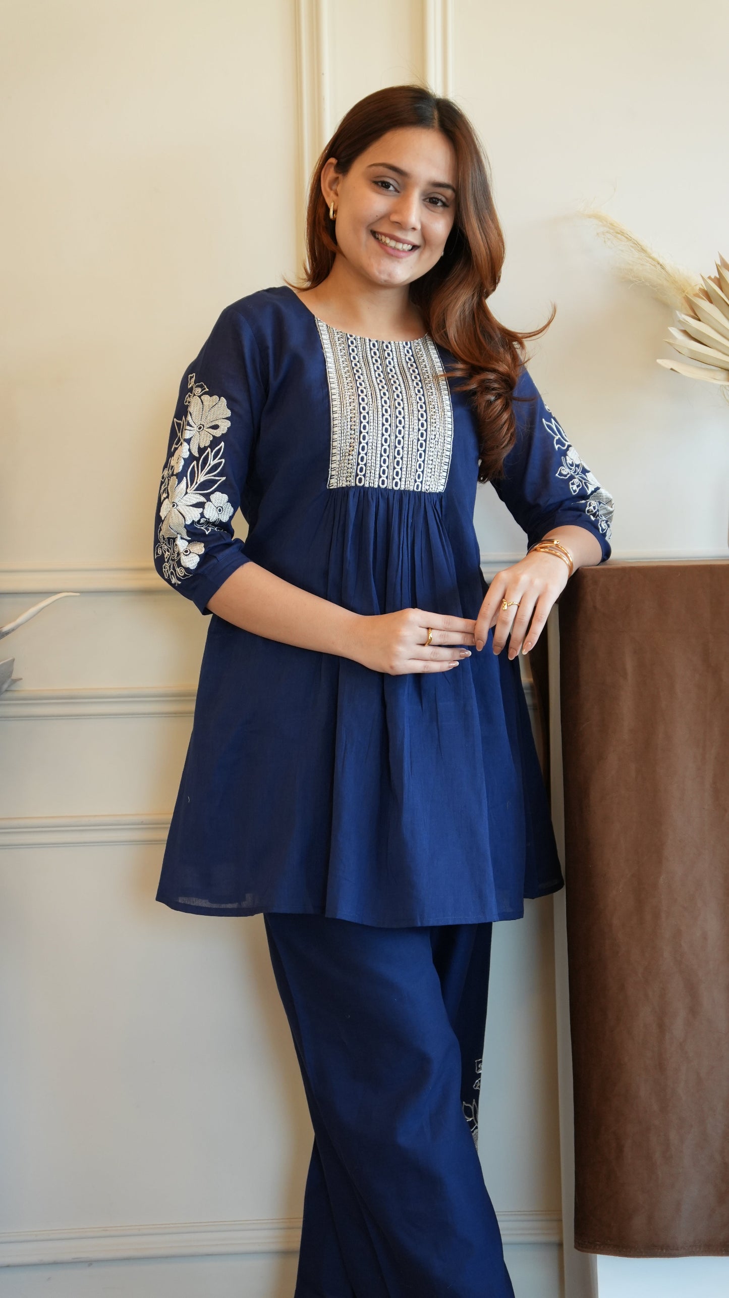 NAVY BLUE COTTON COORD SET