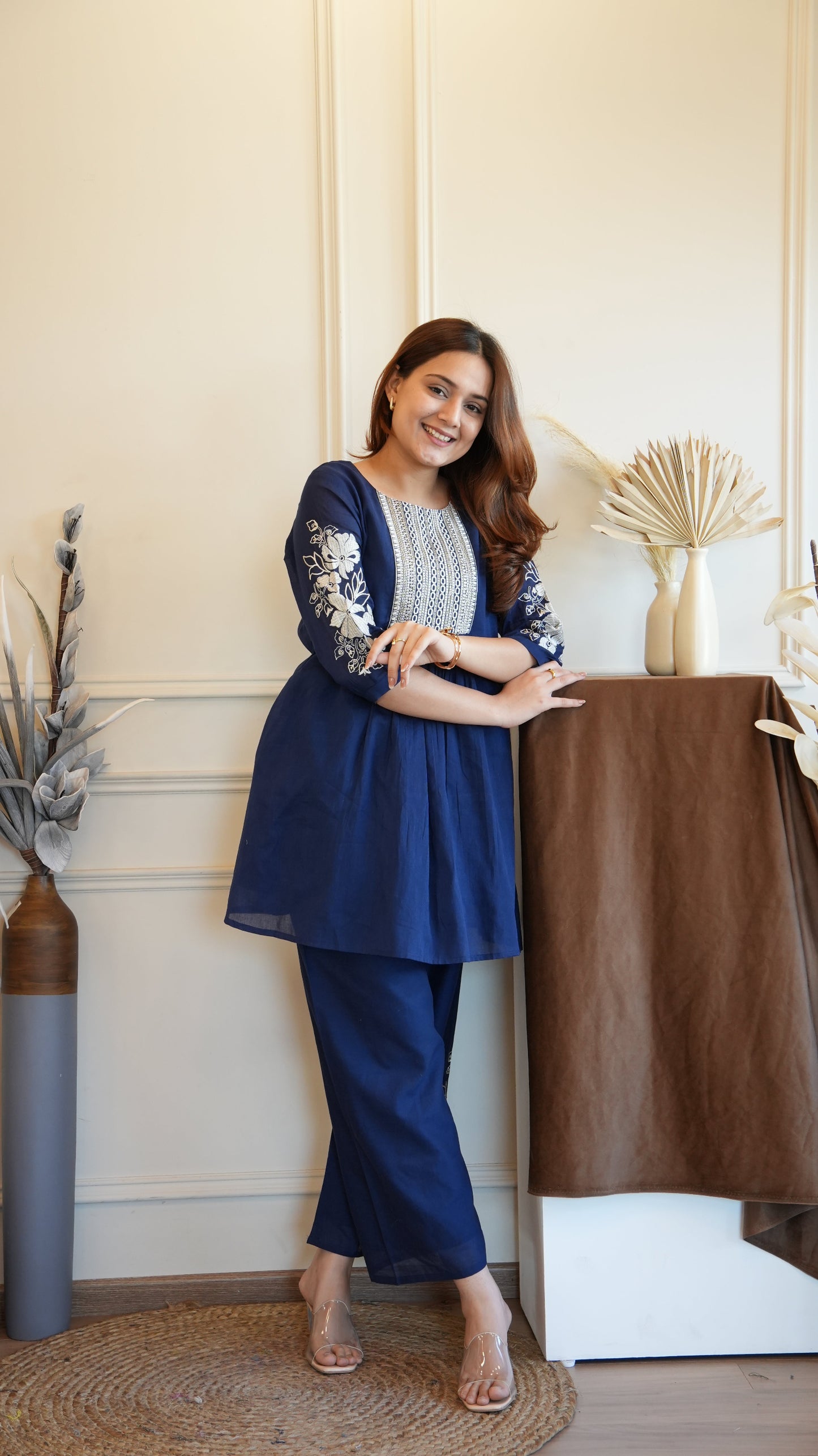 NAVY BLUE COTTON COORD SET