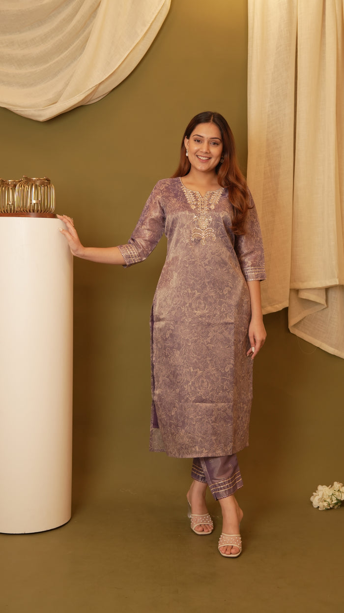 PURPLE TISSUE SILK SET