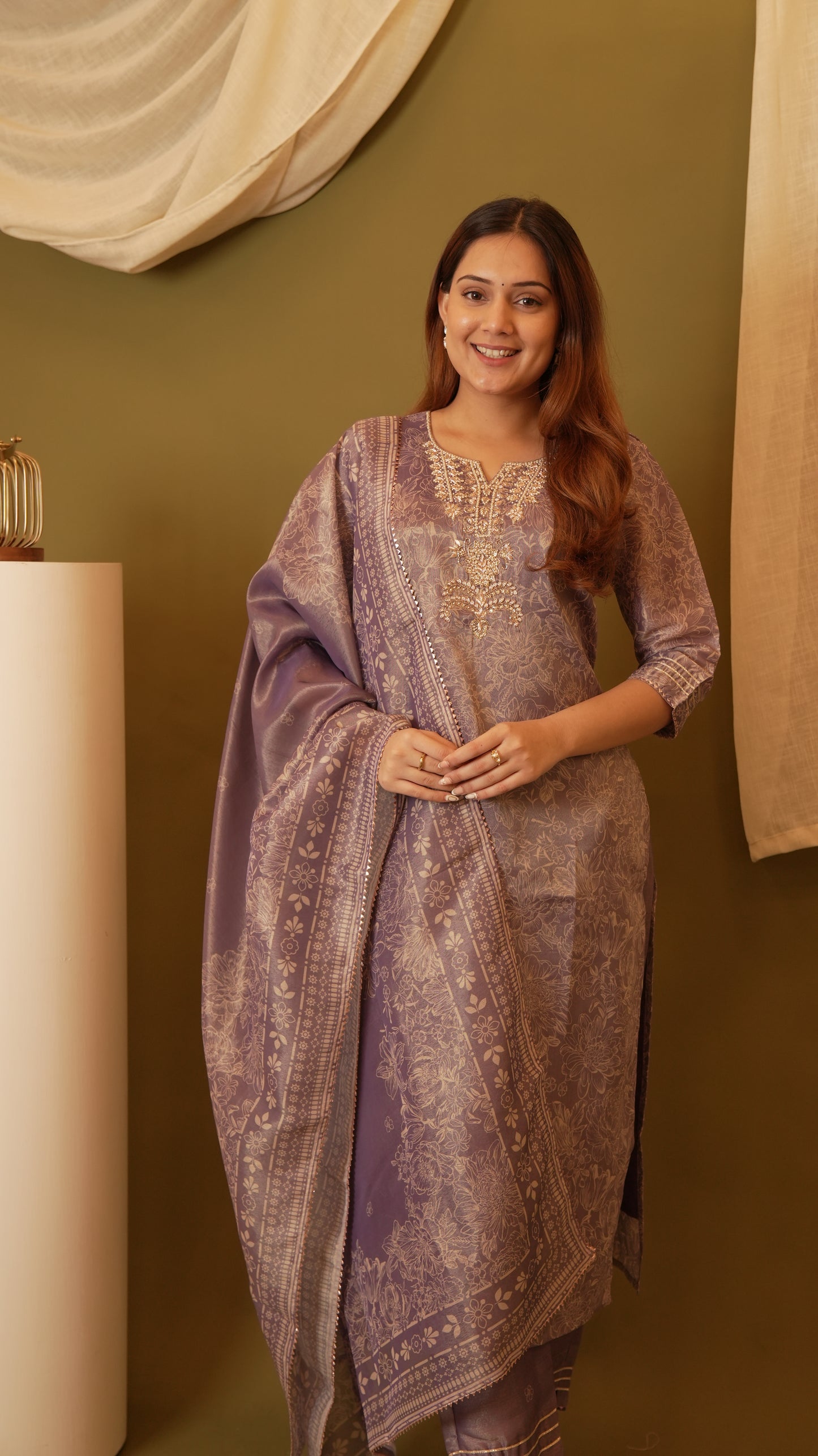 PURPLE TISSUE SILK SET
