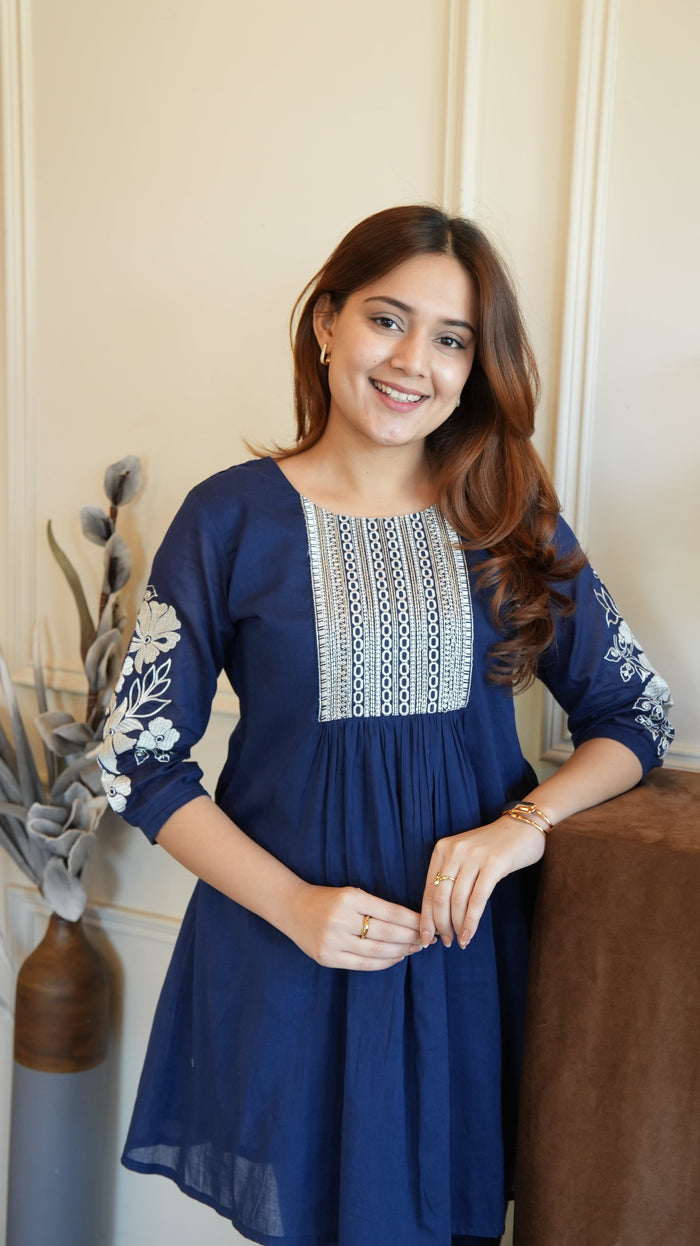 NAVY BLUE COTTON COORD SET