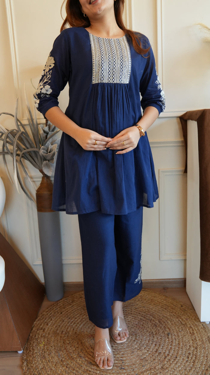 NAVY BLUE COTTON COORD SET