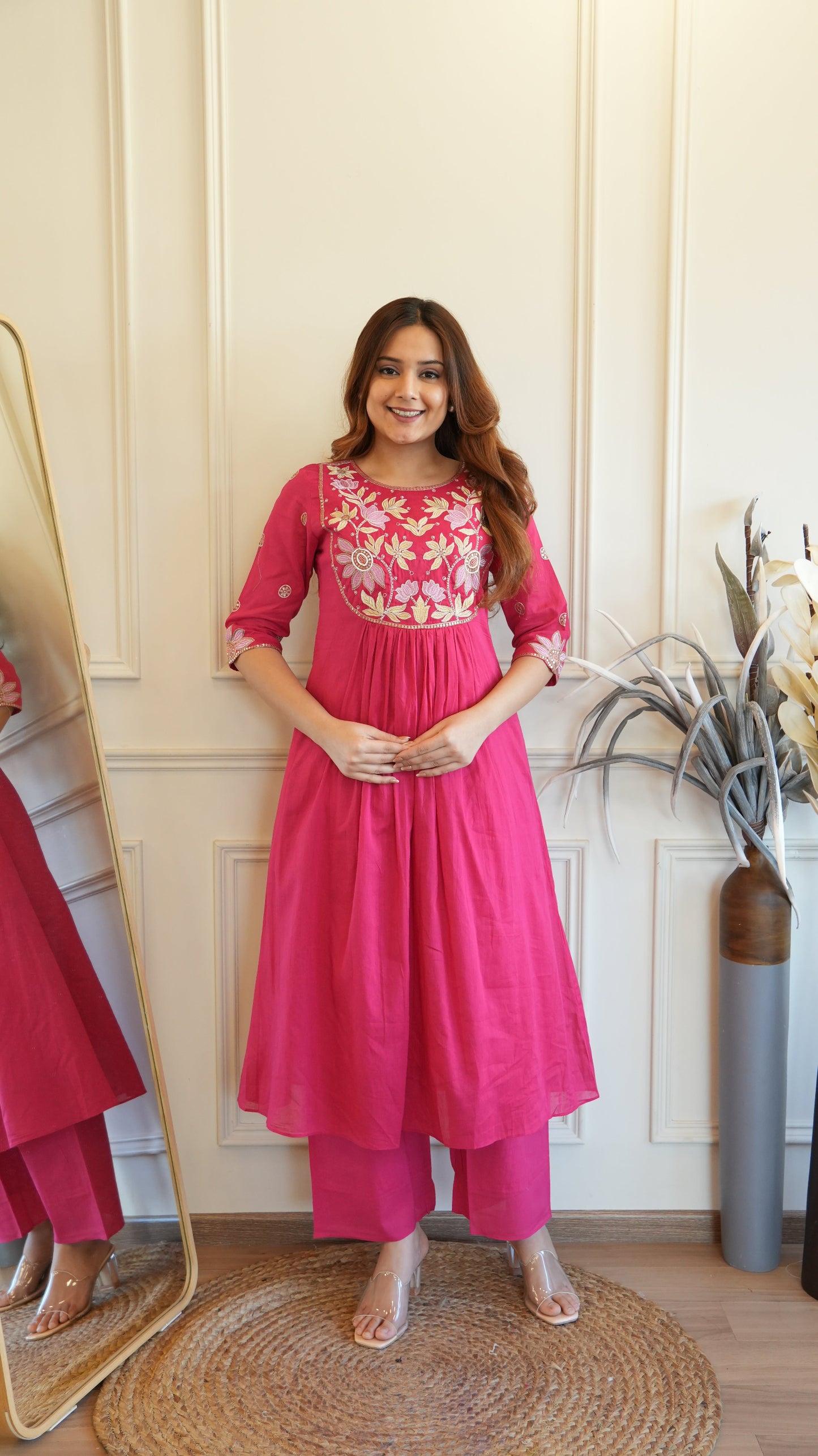 FUCHSIA PINK EMBROIDERED
