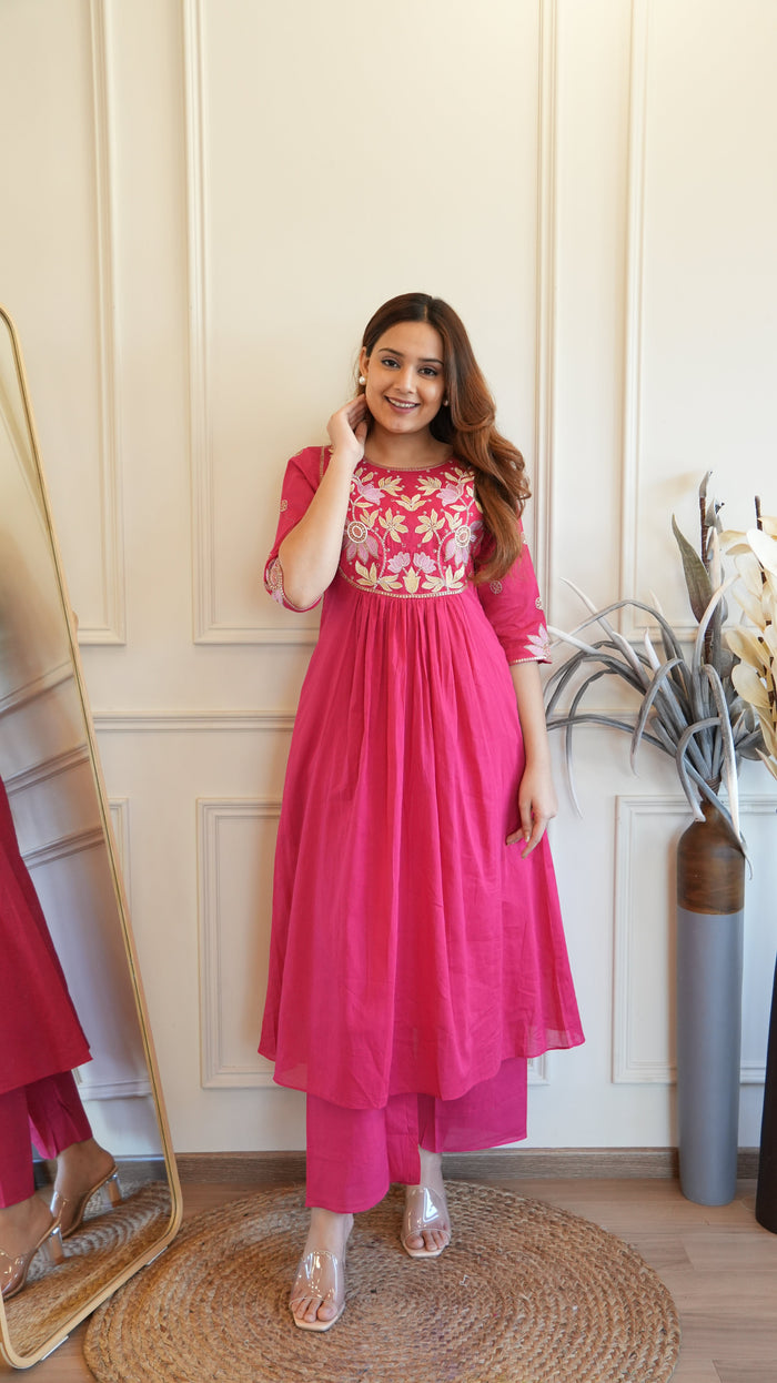 FUCHSIA PINK EMBROIDERED