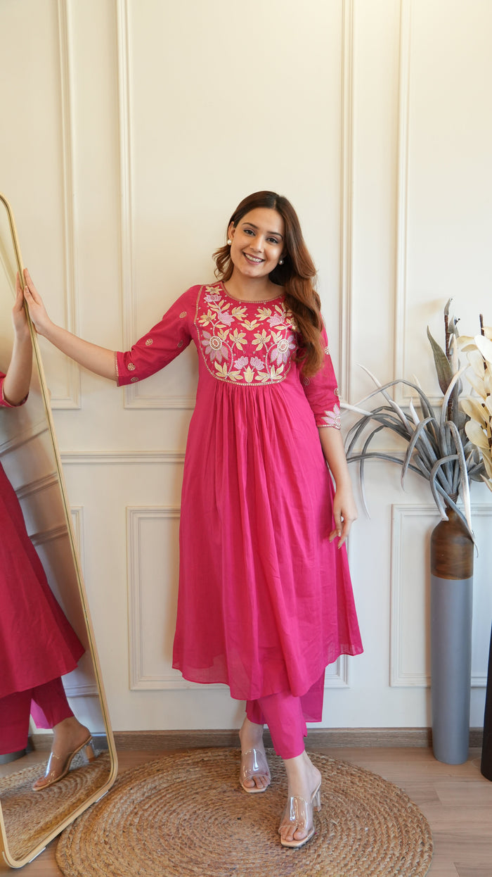 FUCHSIA PINK EMBROIDERED