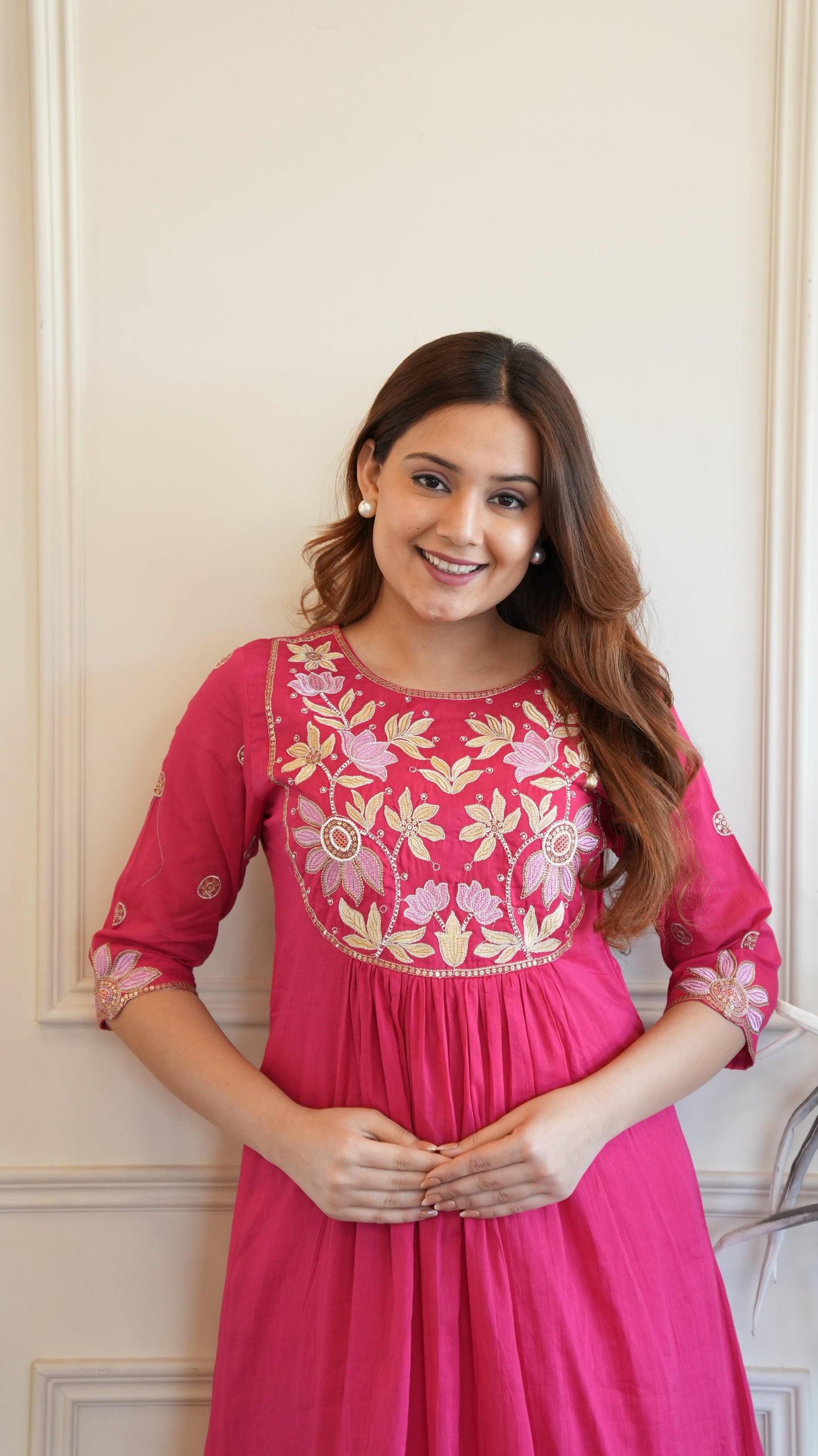 FUCHSIA PINK EMBROIDERED