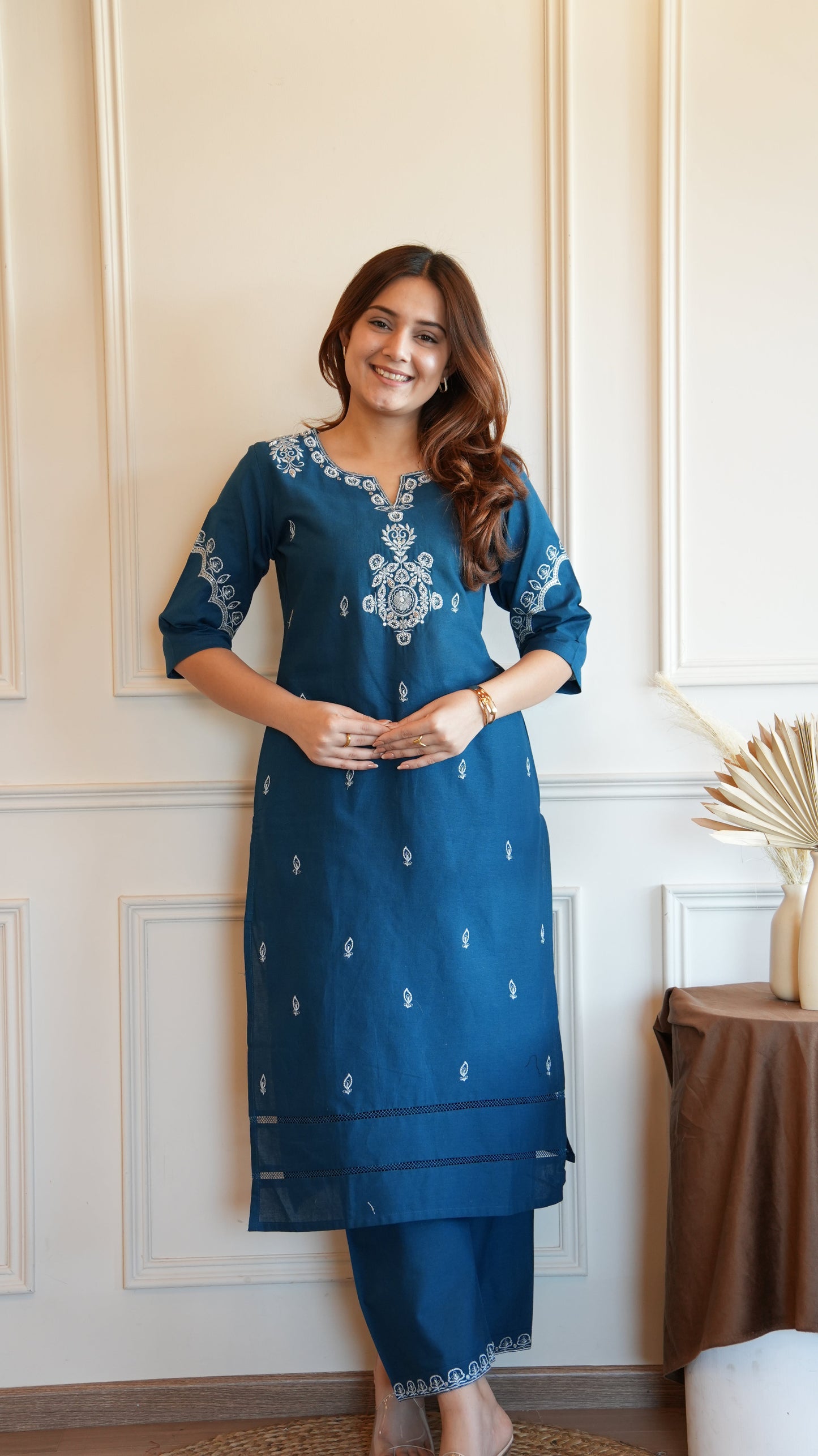 BOHO BLUE FLAX COTTON SET