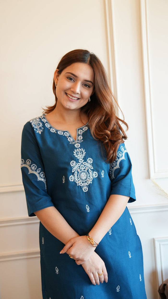 BOHO BLUE FLAX COTTON SET