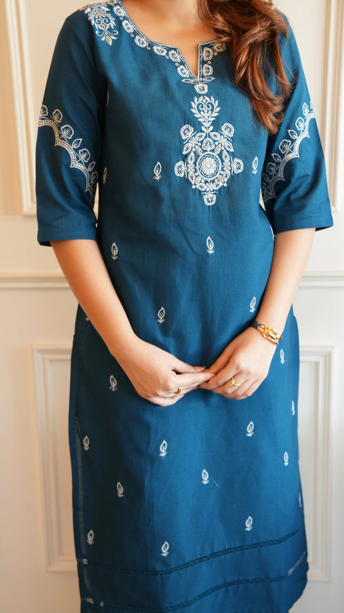 BOHO BLUE FLAX COTTON SET