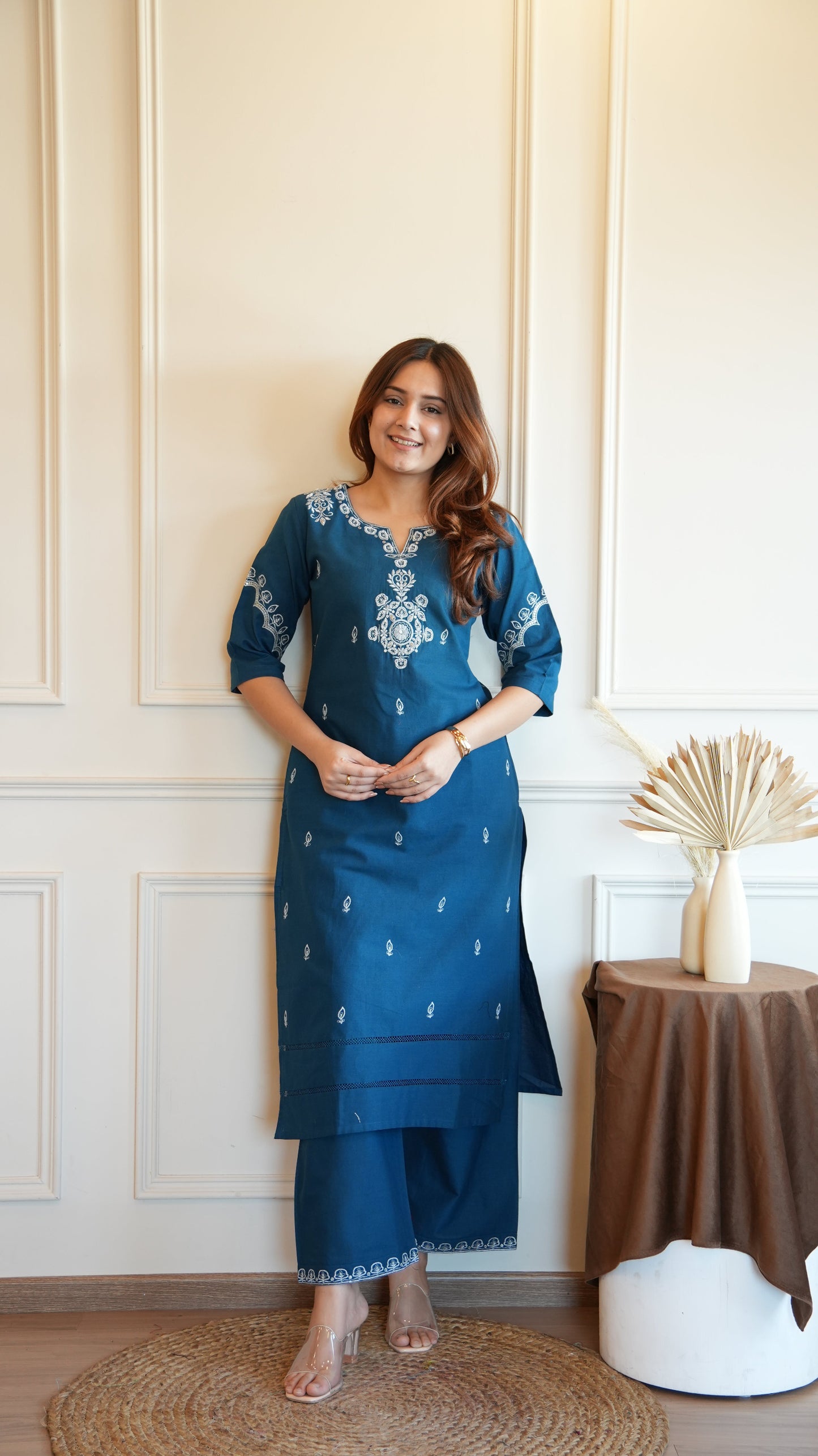 BOHO BLUE FLAX COTTON SET